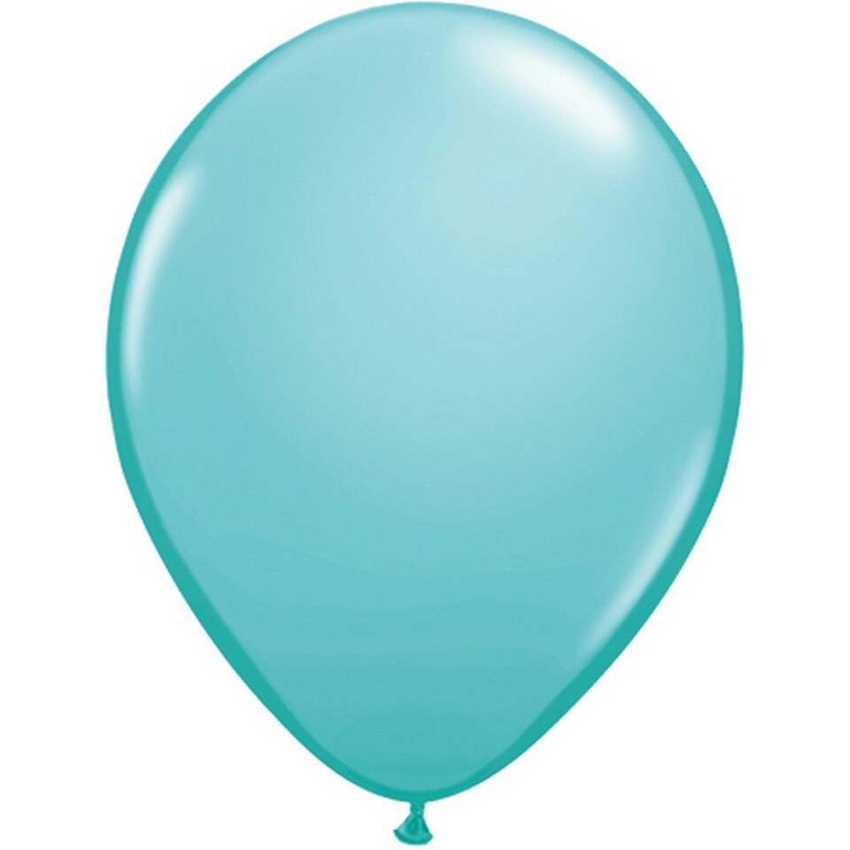 Qualatex 11 Inch Round Plain Latex Balloons (100 Pack) - Caribbean Blue - One Size