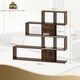 image 4 of COSTWAY 4-Tier Bookshelf Modern Ladder Bookcase Brown Brown