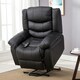 image 9 of Seattle Electric Single Motor Rise Recliner Bonded Leather Chair (Black)