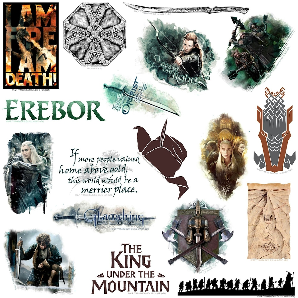 image 1 of The Hobbit Deluxe Stickers (Pack of 50) - Multicoloured - One Size