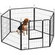 image 1 of PawHut Dog Playpen, 6 Panels Puppy Pen Dog Playpen, 80cm High, Grey