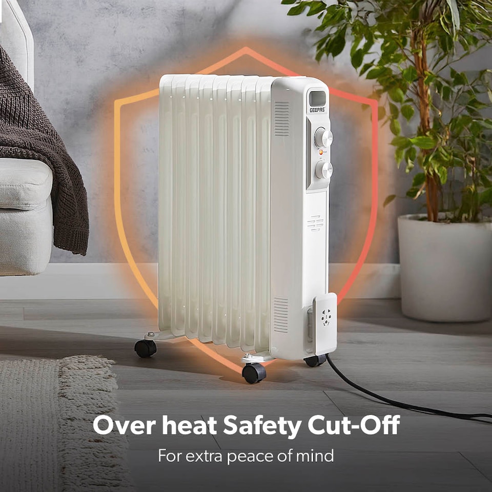 image 1 of GEEPAS Oil Filled Radiator Heater 9 Fin 2000W White