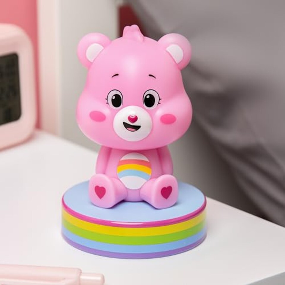image 1 of Care Bears Pink Cheer Bear Mini Icon Light, Officially Licensed 3D Figurine LED Lamp Collectible Home Decor, Paladone
