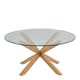 image 2 of Heaven Round Coffee Table with Smoked Glass Top and Oak Legs