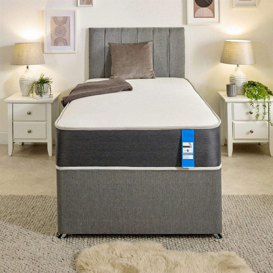 image 1 of Linear Cool Touch Hybrid Mattress - 20cm Deep, Soft Firmness Grey | Double
