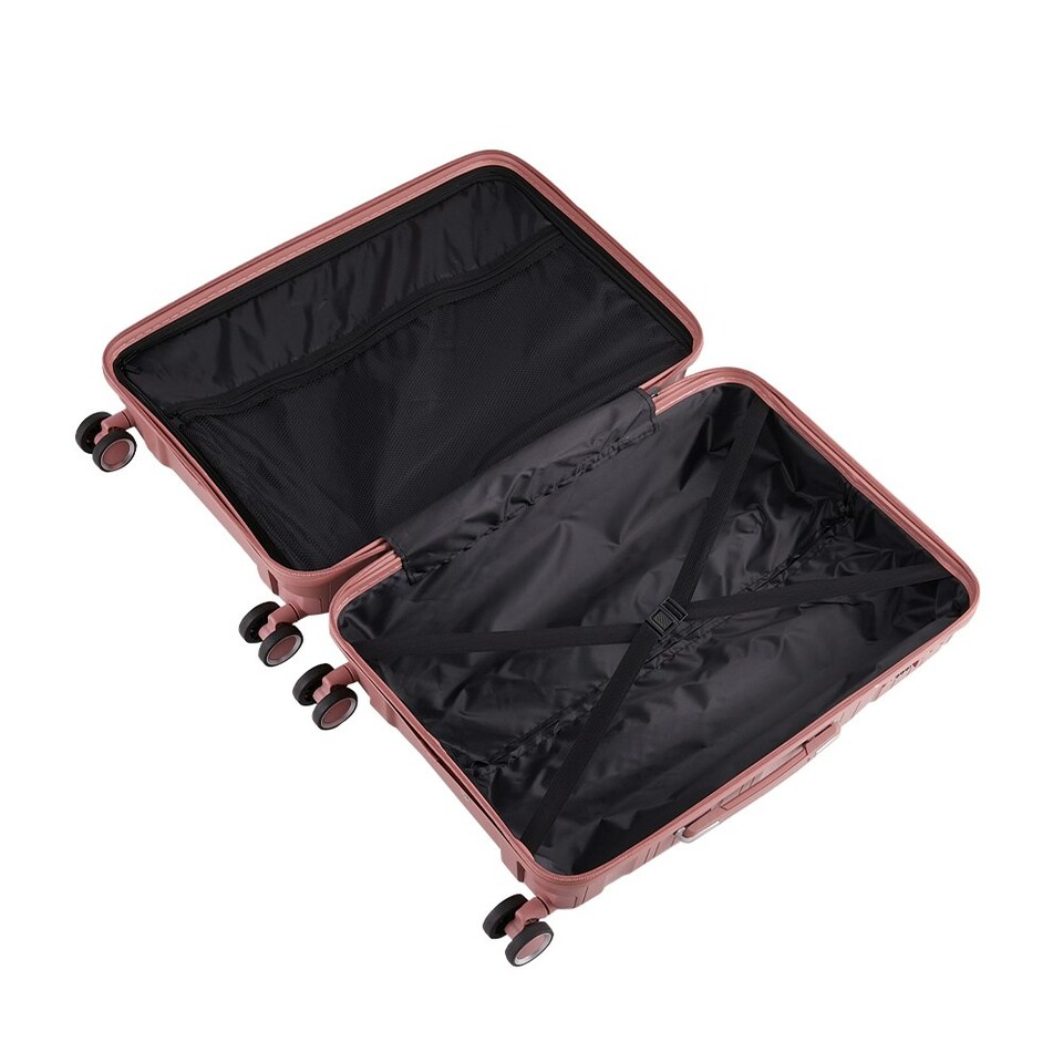 image 1 of Living and Home 4 Wheels Lockable Travel Suitcase Set of 4 - Pink 28+24+20+14 Inch Pink | Large
