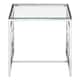 image 3 of Interiors By Premier Contemporary Clear Glass And Silver Base End Table, Tempered Glass Top End Table, Stylish Bedside Table Silver