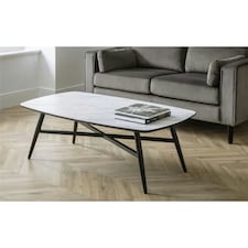 White Marble Effect Coffee Table | White | White