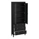 image 5 of Madrid China Cabinet 2 Glass Doors with 3 Drawers in Matt Black