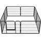 image 1 of Yaheetech 8 Metal Dog Playpen Panels, 80 × 60 cm Black