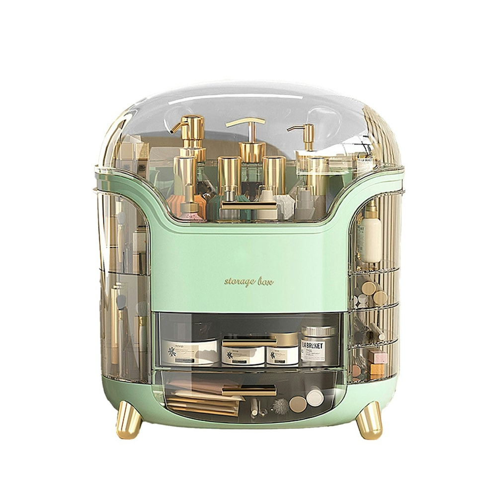 image 1 of Mint Green Large Capacity Cosmetic Make Up Skincare Storage Box