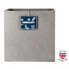 Square Box Grey Light Concrete Garden Planter H50 L50 W50 cm, 126 ltrs Cap.