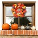 image 4 of Living and Home Autumnal Halloween Door Decorative Wreath Maple Pumpkin