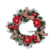 image 9 of Premier 40cm Christmas Red Dressed Festive Wreath With Baubles Bows And Pinecones