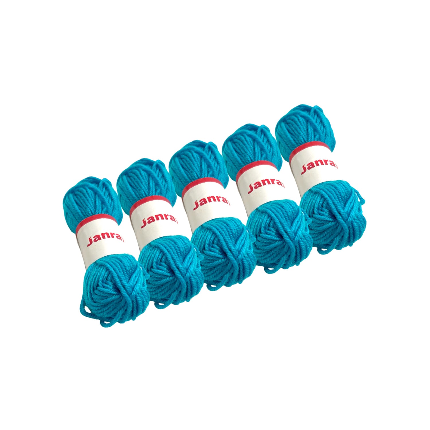 Pack of 5 Blue Acrylic Yarn Rolls â 10g each, 4 Strand 8 Ply Knitting Wool
