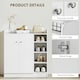 image 10 of HOMCOM Shoe Storage Cabinet Footwear Rack Stand w/Adjustable Shelves White