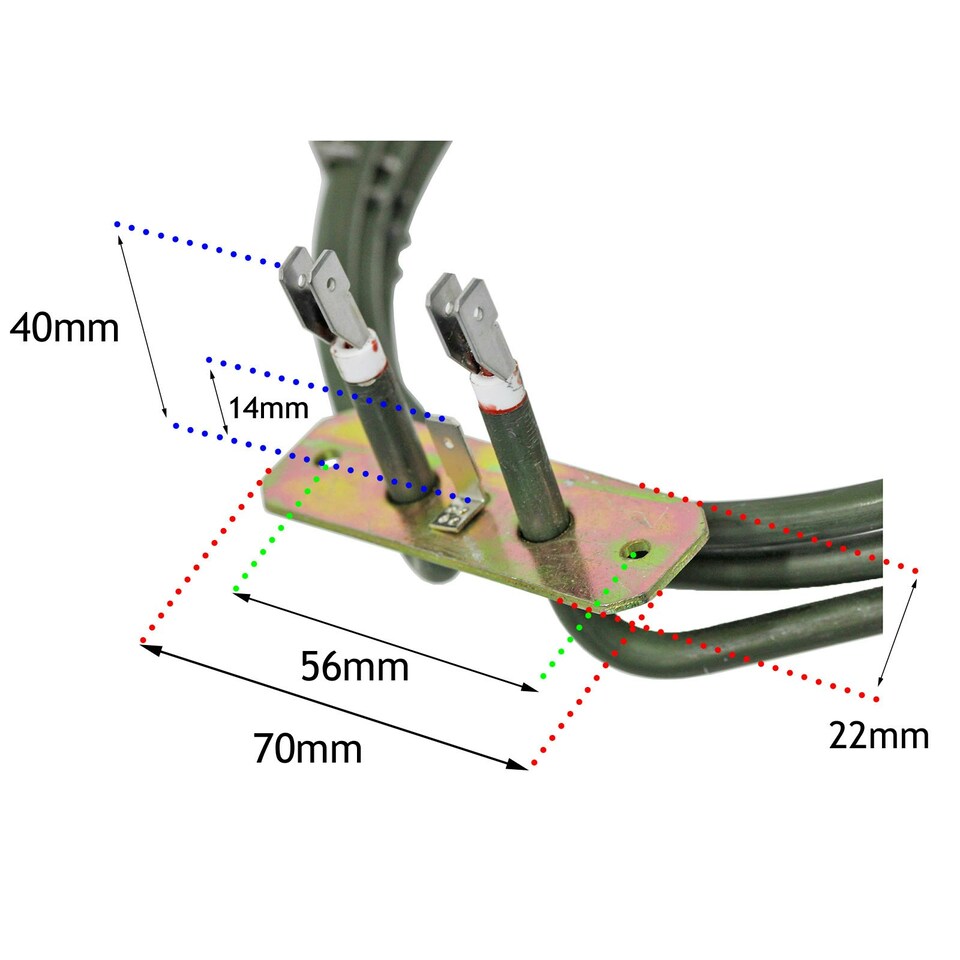image 1 of SPARES2GO Heater Element compatible with Caple / Kenwood Fan Oven Cooker (3 Turn, 2200W)