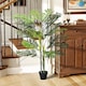 image 3 of Outsunny Artificial Tree, 150cm Tropical Palm Tree, Fake Plants in Pots, FauGreen Plant for Indoor Home Office Living Room Decoration