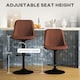 image 9 of HOMCOM Set of 2 Bar Stools, Adjustable Swivel Breakfast Barstools, Brown Brown
