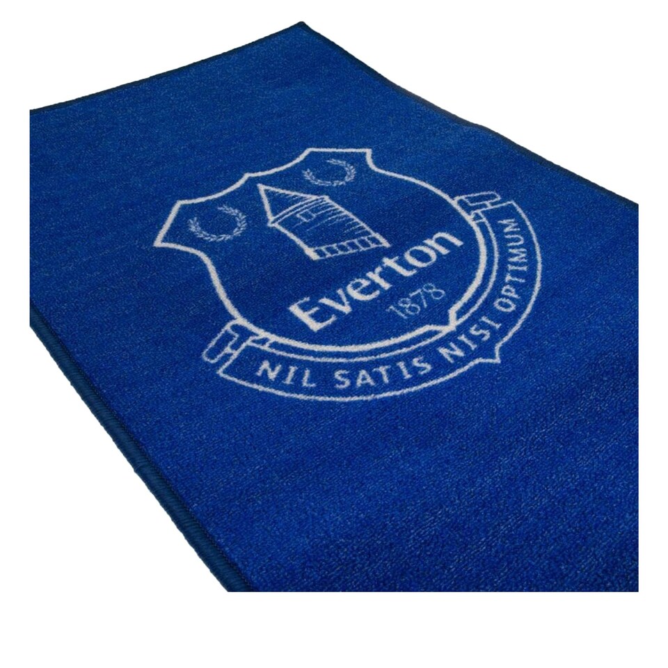 image 1 of Everton FC Official Football Crest Rug - Blue/White - One Size