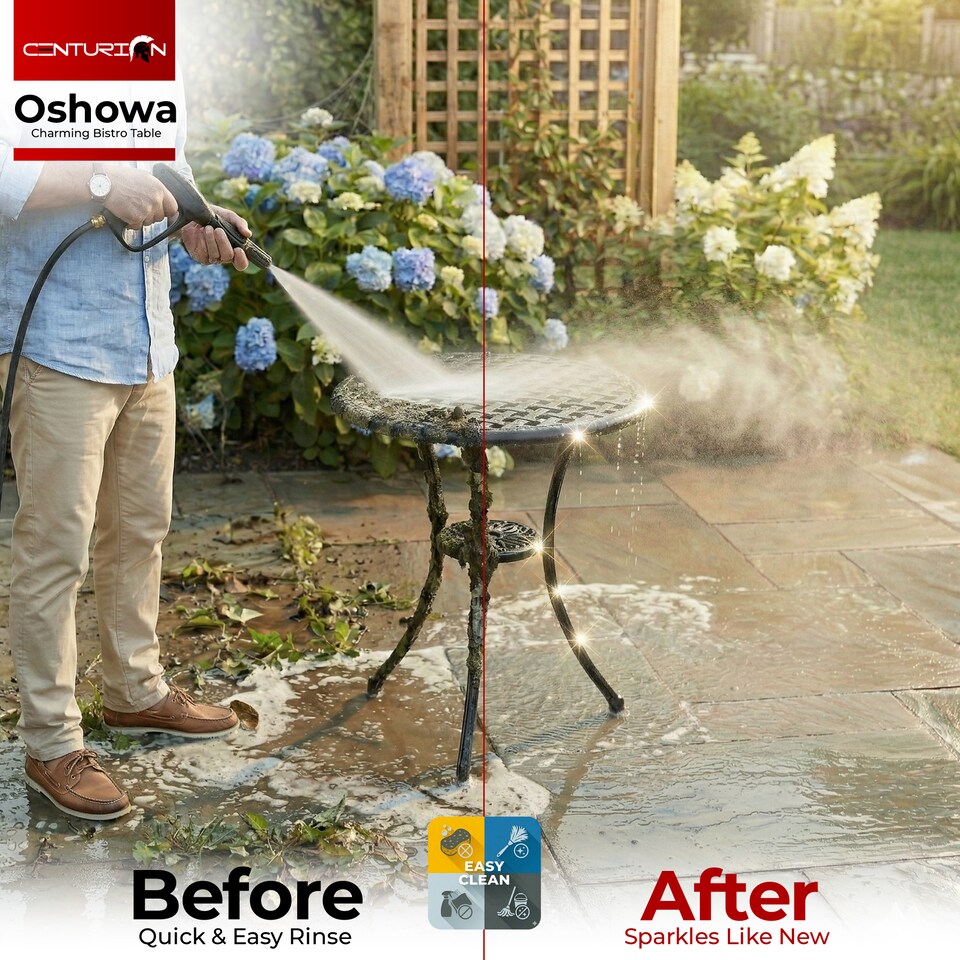 image 1 of Centurion Supports OSHOWA Black Garden and Patio Cast Aluminium Bistro Table | Black