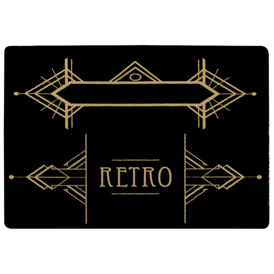 image 1 of Art Deco Retro (Rug) Black | Large: 140x200cm