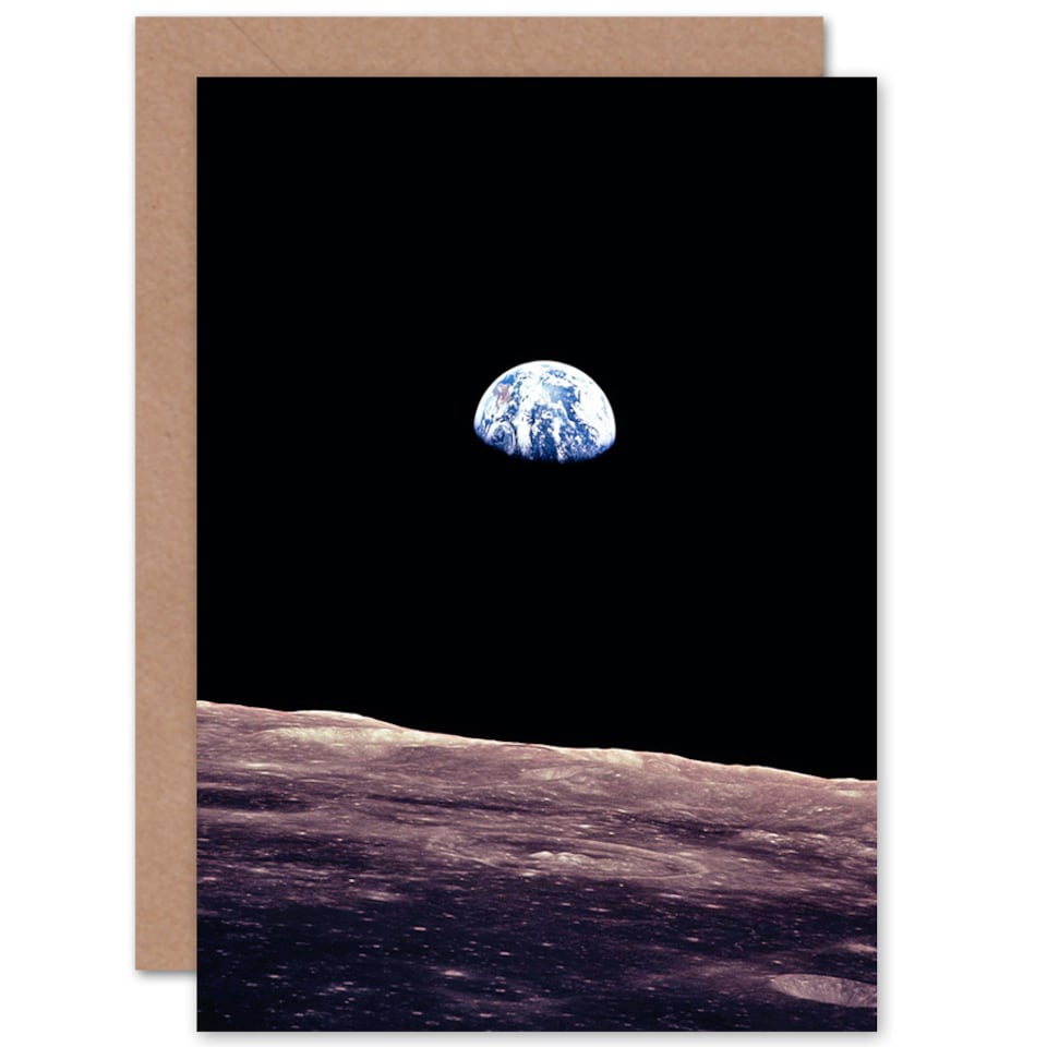 image 1 of Nasa Earth From Moon 50Th Anniversary Moon Landing Greetings Card
