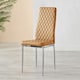 image 3 of Furniturebox 6x Milan Mustard Yellow Chrome Hatched Faux Leather Dining Chairs