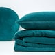 image 4 of Homescapes Teal Green Velvet Quilted Throw - 125 x 150 cm | Green | 1