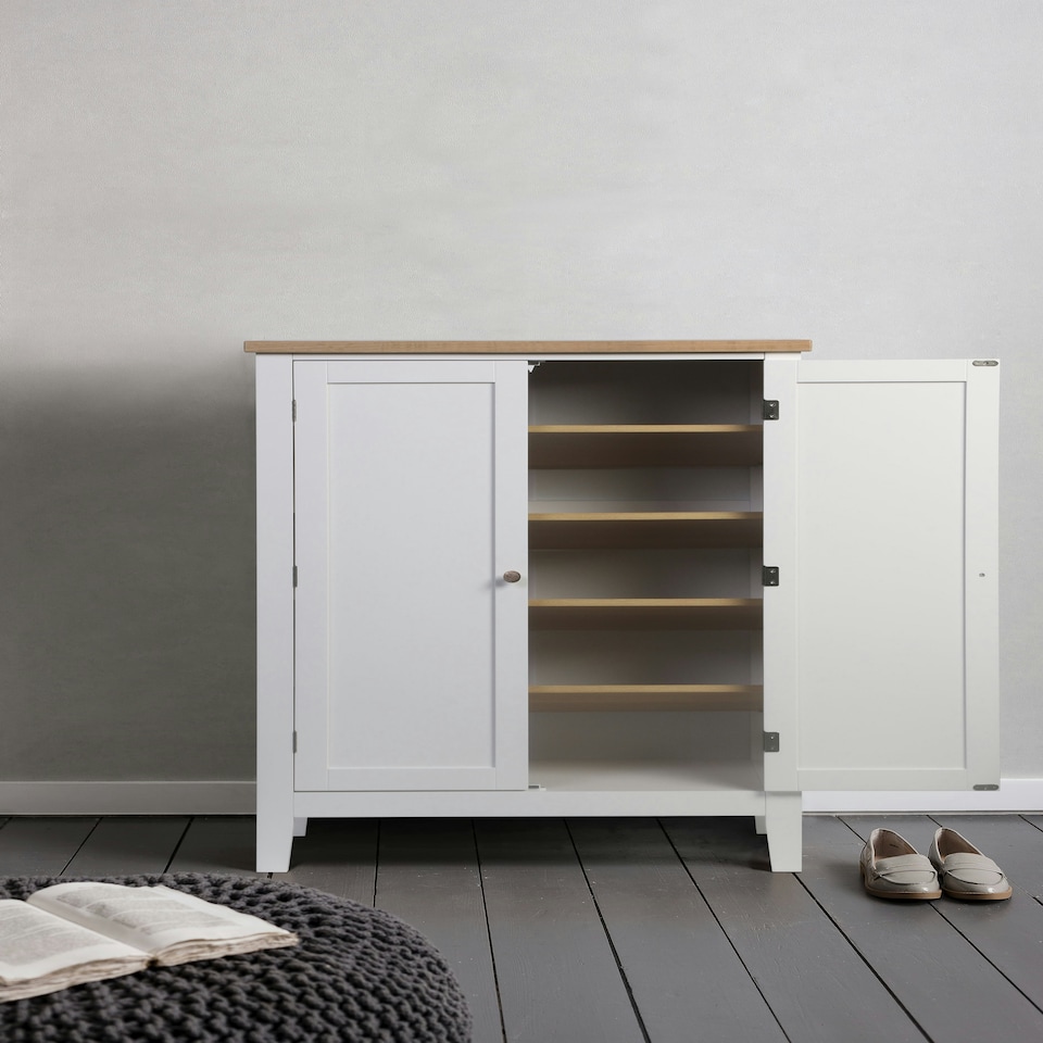image 1 of Leines Shoe Storage Cabinet in Classic White White