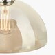 image 8 of Antique Silver Metal and Smoked Glass Dome Pendant Cream | W30xD30xH120cm