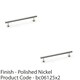 image 2 of 2 PACK - Round T Bar Pull Handle - Polished Nickel 160mm Centres SOLID BRASS Drawer Door