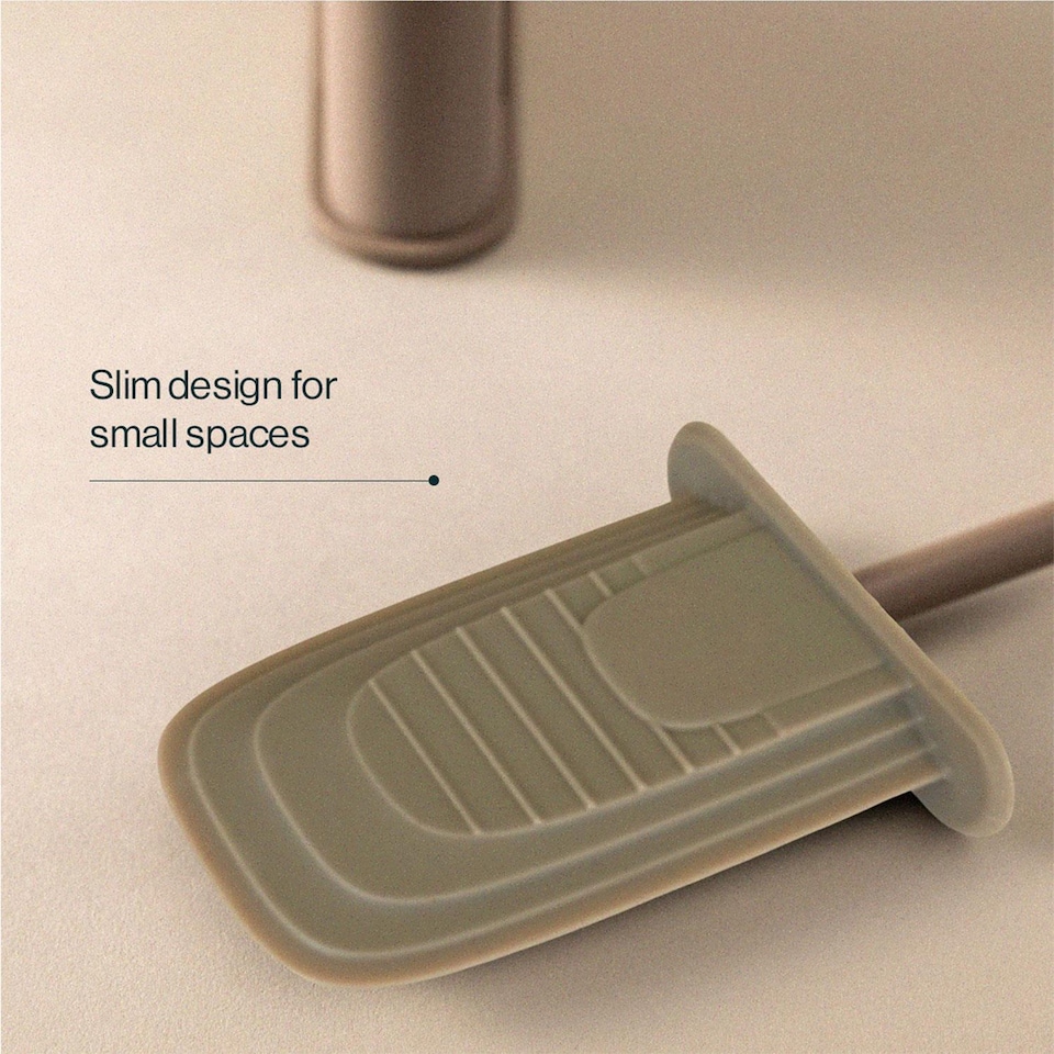 image 1 of COSMIC Silicone Toilet Brush with Toilet Roll Holder, Black, FLAT Collection