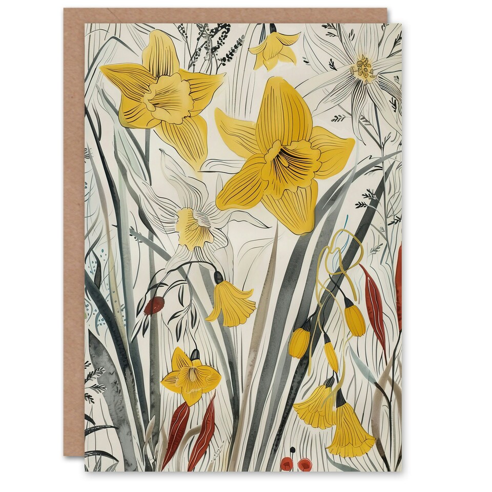 image 1 of Daffodils Floral Spring Wildflowers Woman Her Birthday Card