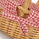 image 4 of Cotton Lined Full Buff Willow Child’s Shopping Basket Red | Red Checked | One Size