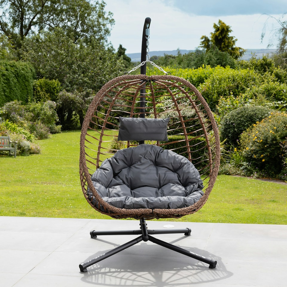 image 1 of Aylesbury Swing Egg Pod Chair - Dark Grey