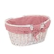 image 3 of Medium White Swing Handle Wicker Shopper with Red and White Checked Lining | Red | Red Checked