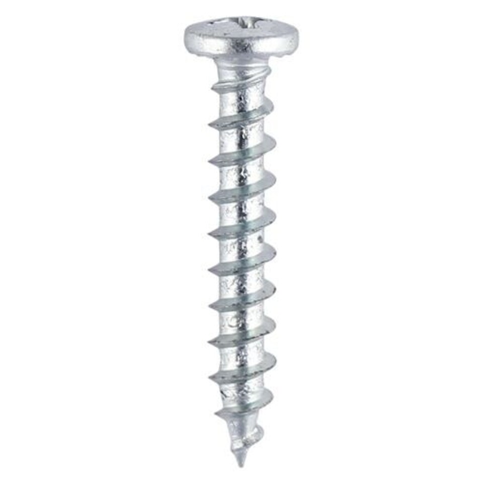 image 1 of Timco - Window Fabrication Screws - Friction Stay - Shallow Pan with Serrations - PH - Single Thread - Gimlet Point - Zinc (Size 4.8 x 20 - 1000 Pieces)