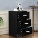 image 4 of COSTWAY NightStand 3-Drawer Chest Storage Organizer Black | Black