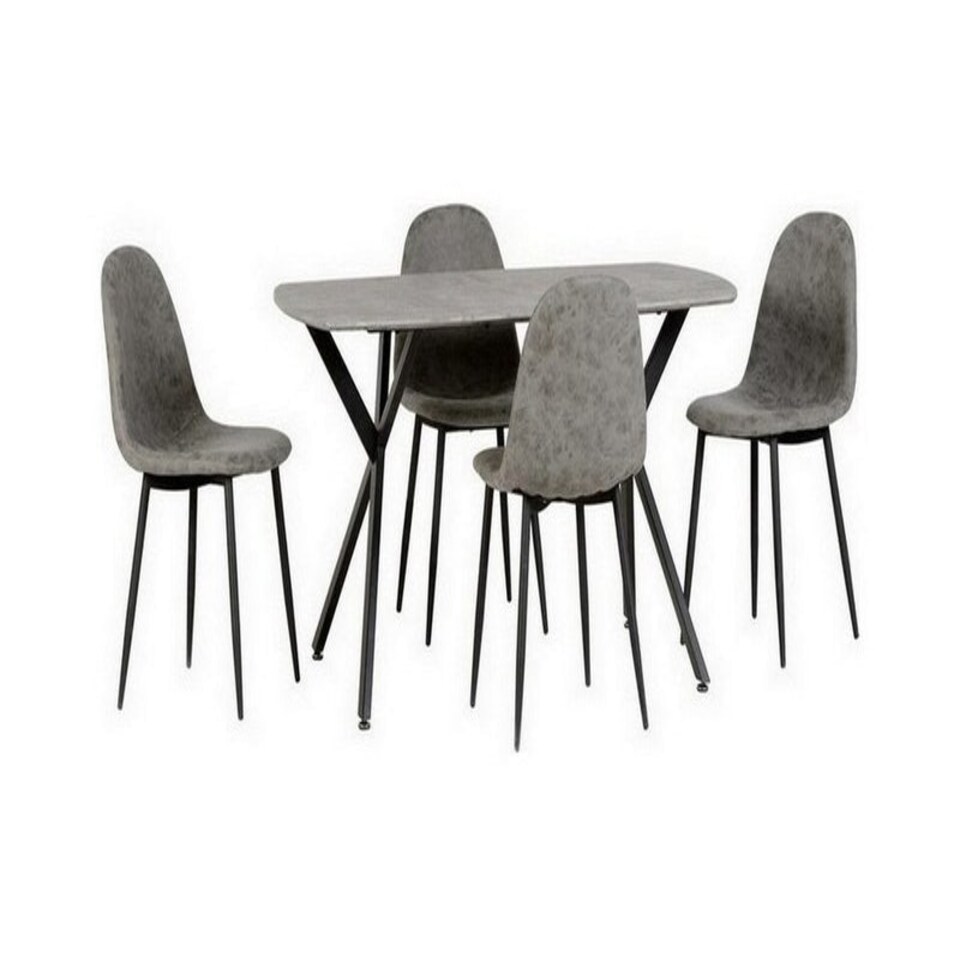 image 1 of Athens Chair (Box of 2) - L55 x W44.5 x H85.5 cm - Grey Faux Leather Grey
