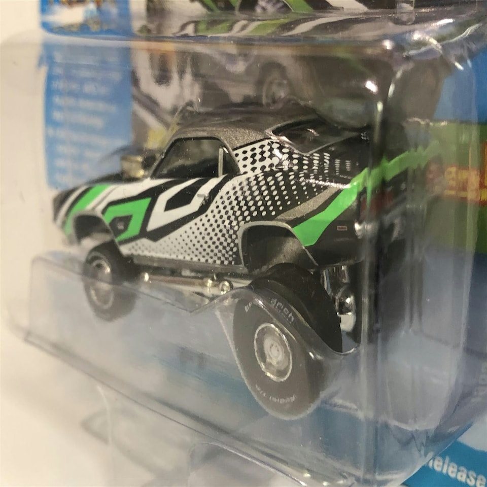 image 1 of 1969 Chevy Camaro Zinger Silver and Green 1:64 Johnny Lightning JLSF015B