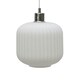 image 2 of First Choice Lighting Set of 2 Bento White Ribbed Glass Easy Fit Pendant Shades White