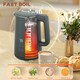 image 3 of HOMCOM 1.5L 3000W Fast Boil Electric Kettle and 2 Slice Toaster Set, Grey