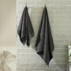 image 2 of OHS Jacquard Chevron Geo Textured 100% Cotton 500GSM Absorbent Hand Towel, 50x80cm - Charcoal