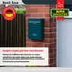 image 5 of Burg-Wachter Trent Wall Mounted Galvanised Steel Lockable Post Box - 26x34x9cm Green