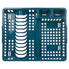 Plastic Large Dish Rack Drainer Kitchen Sink Plate Cutlery Draining Drip Tray | Multi | Blue Large