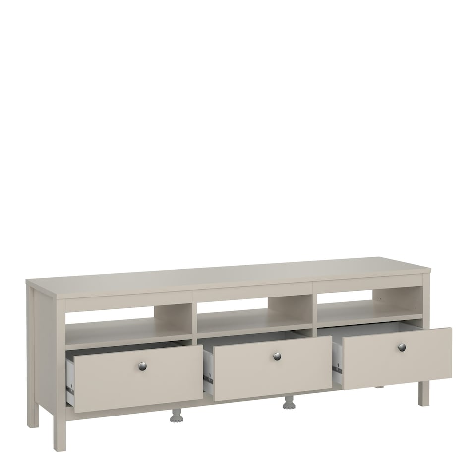 image 1 of Madrid TV Unit 3 Drawers in Cashmere Cream