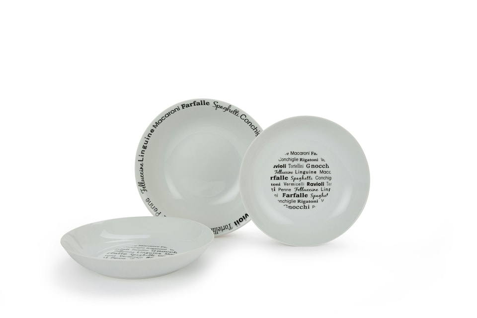 image 1 of 5pc Pasta Set Black Script