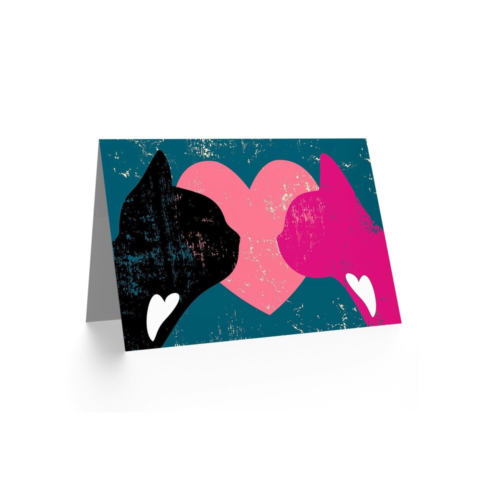 image 1 of Cats Love Hearts Anniversary Valentines Day Card