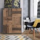 image 5 of Best Chest Storage Cabinet with 6 Doors in Concrete Optic Dark Grey/Old - Wood Vintage